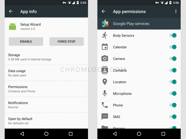 Android 6 Apps permission