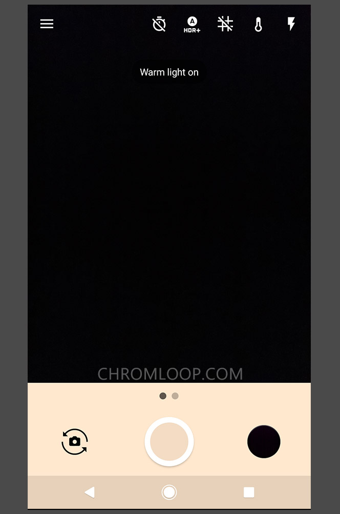 Google Camera 4.3 warm light on